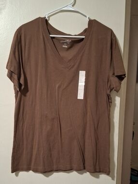 Universal Thread Women's V-Neck Tee in Brown